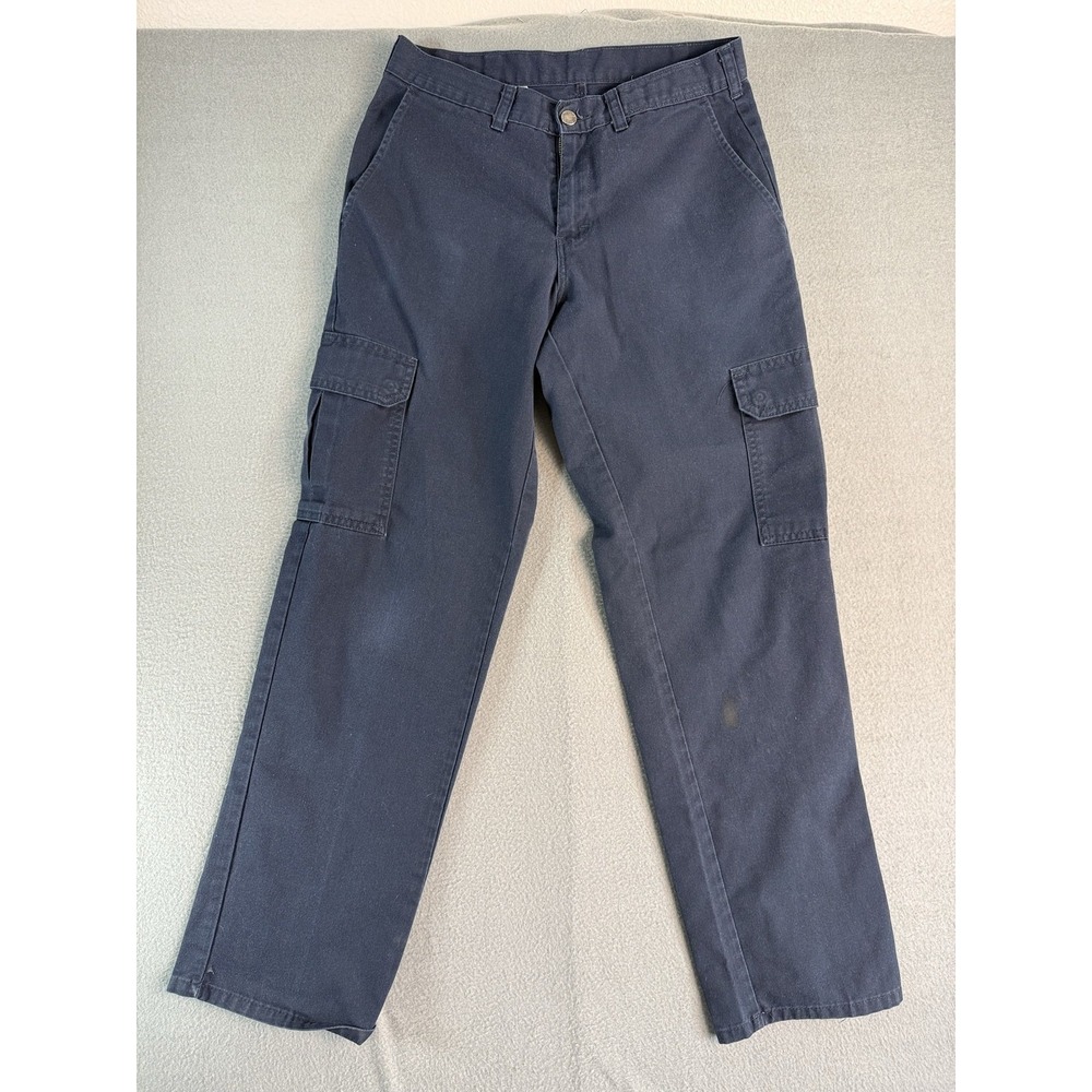 Dickies Cargo Pants Mens 30x32 Blue Regular Fit Canvas Workwear LP600NV